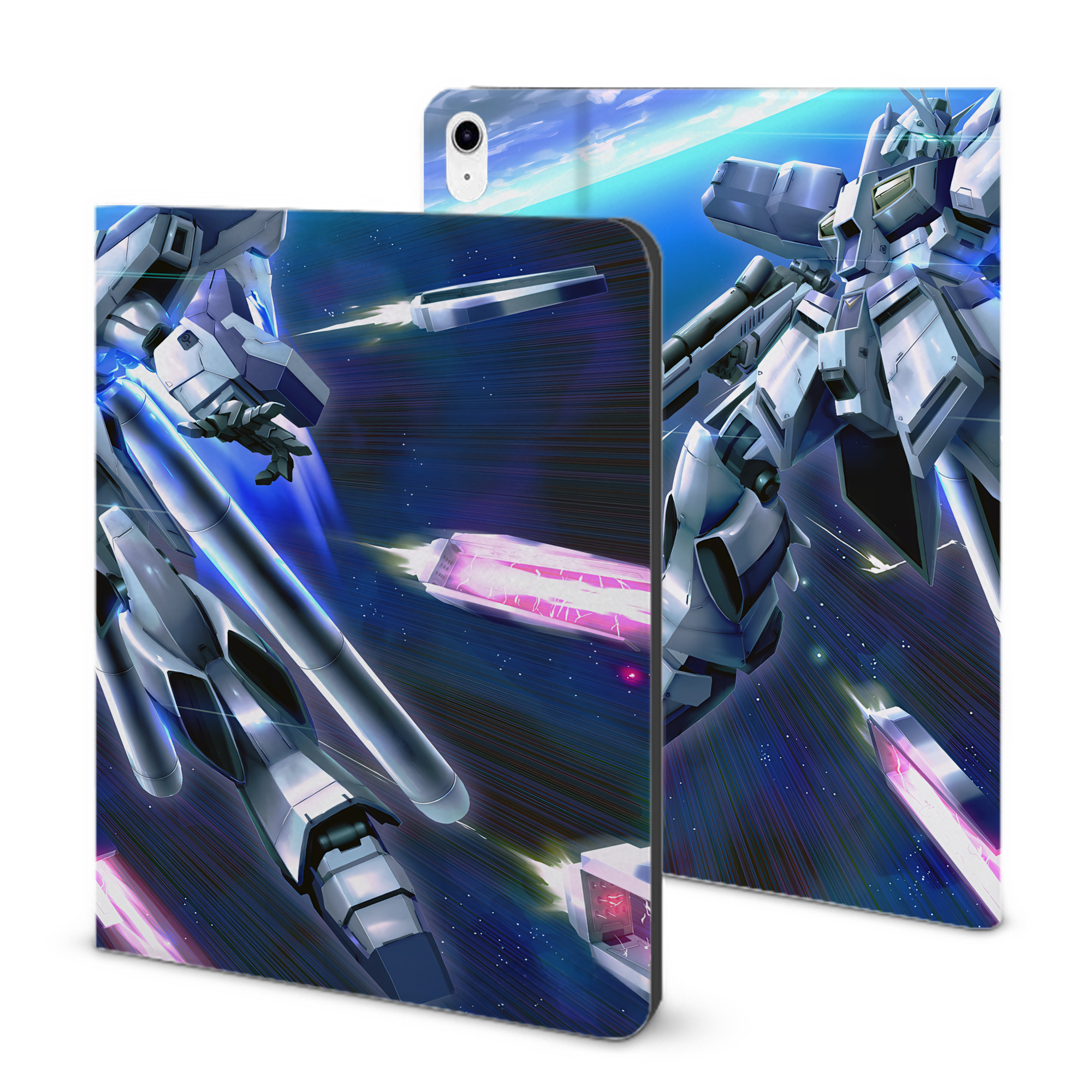 （画像用） 機動戦士ガンダム Mobile Suit Gundam IPad ケース ブック型 PUレザー TPU 耐衝撃 軽量 薄型 ペン収納なし 全面保護 IPad 各モデル対応